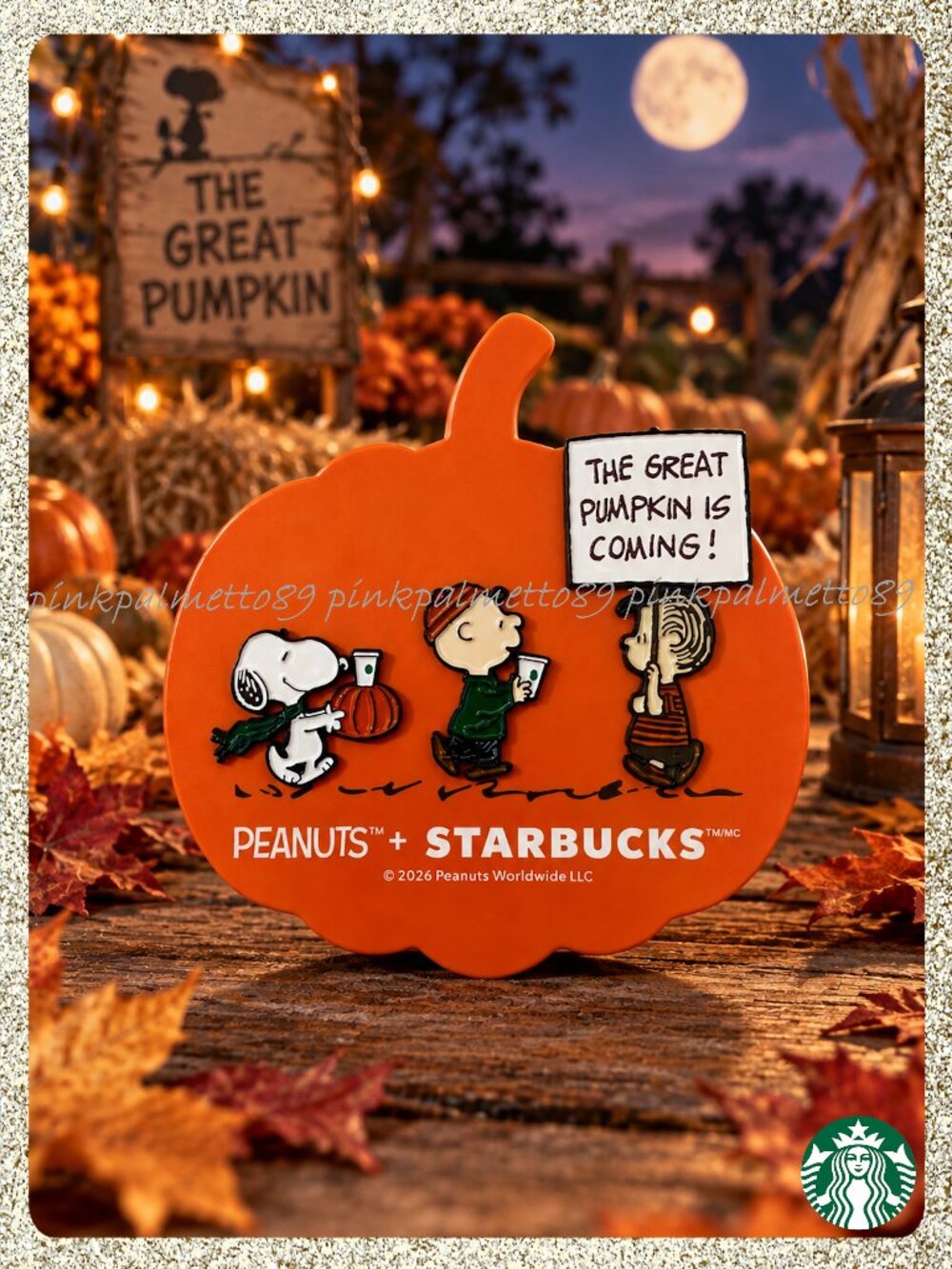🎃🥜 NWT 2026 Starbucks x Peanuts The Great Pumpkin Snoopy Enamel Pin Set